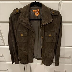 Tory Burch Khaki Field Jacket with Gold Accents